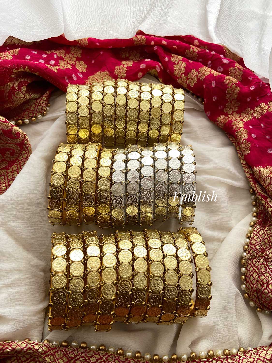 Silk thread Lakshmi coin bangle 